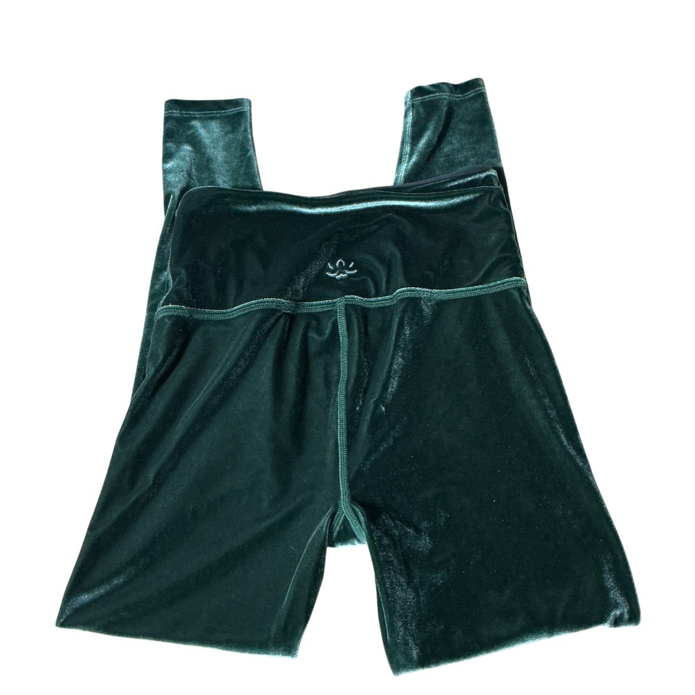 Beyond Yoga Velvet High Waisted Leggings Womens M Green Emerald Luxe Yoga Pants